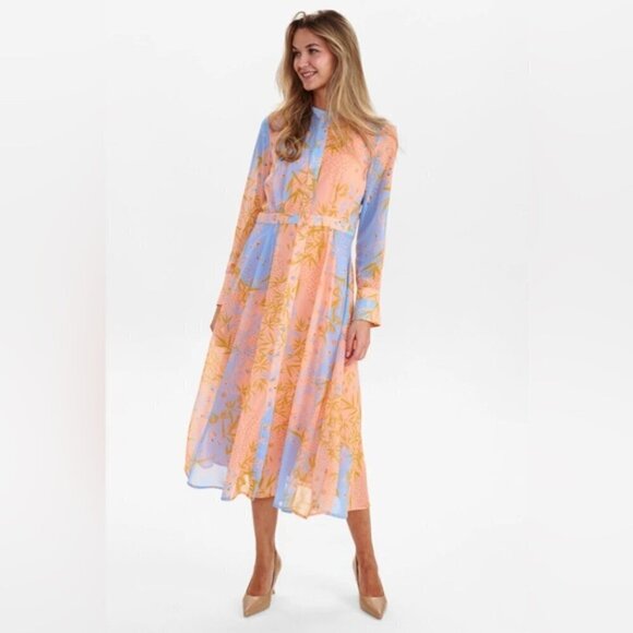 Anthropologie Numph NUKYNDALL NEW DRESS - Peach Nectar size 34 - Picture 3 of 11